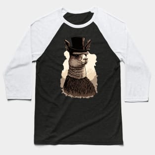 Alpaca With Top Hat Baseball T-Shirt